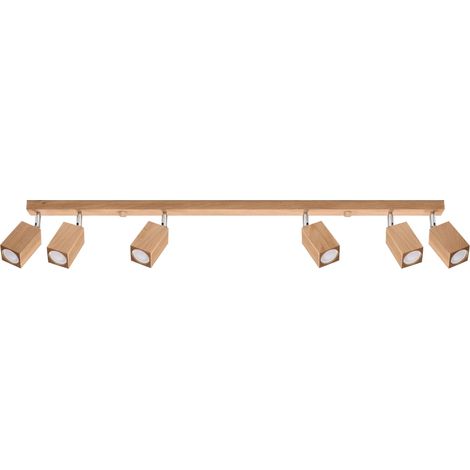 Plafonnier Pure Lume BAMBU 6 spots chêne chrome GU10 (1/5)