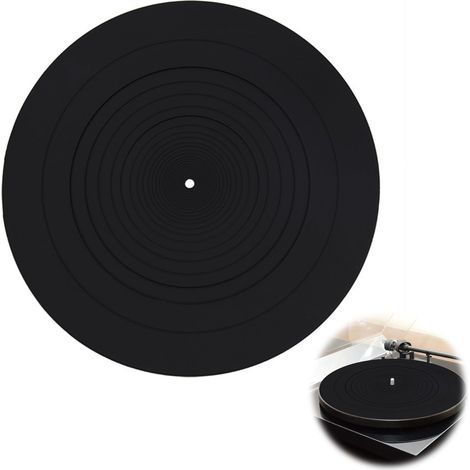 30 cm Tapis de Tourne Disque, Tapis de Platine Vinyle en Silicone, Slipmat Universel Anti-Statique, Tapis de Disque Antidérapant, Tapis de Plateau Tournant pour Antistatique et Basse Définie (1/5)