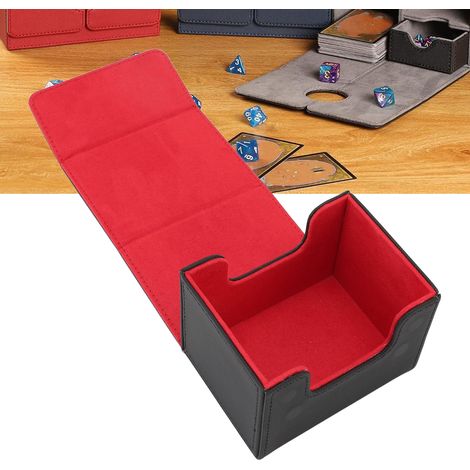 Magnetische Aufbewahrungsbox für Spielkarten aus PU-Leder – XXL-Magnetbox, Modell Schwarz/Rot (1/5)