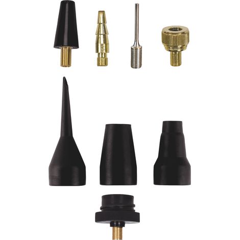 Original Einhell 8-tlg. Aufblas-Adapter-Set (Kompressor-Zubehör, 8-teilig, inkl. Ballnadel, Ventiladapter für Fahrradreifen und Adapter für Schraubventile)