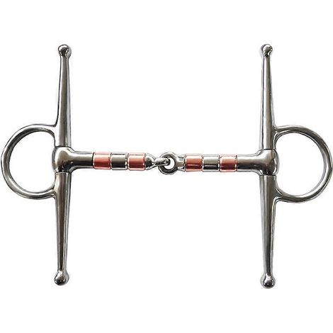 Mors en acier inoxydable pour cheval avec rouleau en cuivre de 13 cm et canon à branches pleines (1/5)
