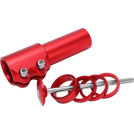 Potence surélevée vélo tout terrain alliage aluminium adaptateur guidon pour fourche 28,6mm/1,13in rouge (1/5)
