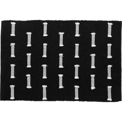 Tapis Déco Tissé "Juline" 50x80cm Noir (1/5)