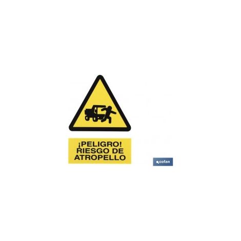 Pannello segnaletico Cofan riesgo de atropello polistirene adesivo