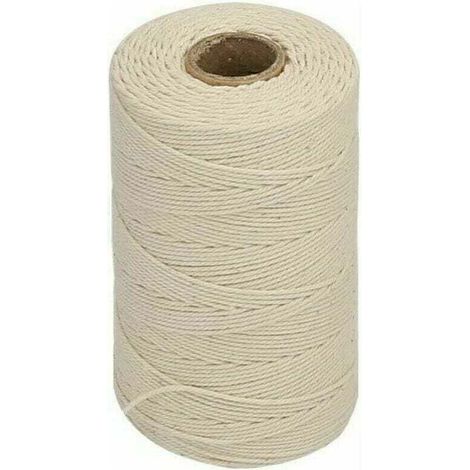 Cordon en coton beige – Ficelle de cuisine en coton 1 mm, 200 m de ficelle en coton naturel – Pour volaille, saucisses, bricolage et décoration