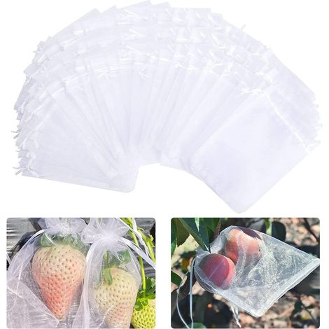 100pcs sacs de protection des fruits sacs en filet, fruits raisins fraises résistant aux insectes oiseaux sacs en filet sacs de fruits protéger les grappes de raisin des guêpes et des oiseaux insectes (1/5)