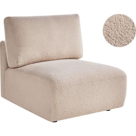 Chair Module Beige Boucle 1 Seat Armchair Modern Style Living Room MESNALI (1/5)
