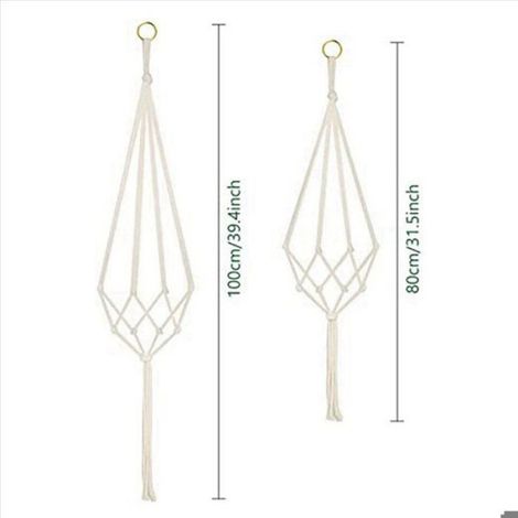 Paniers Suspendus pour JardinièRes, Lot de 8 Suspensions pour Plantes en Macramé en Corde de Coton avec 8 Crochets de Suspension - (1/5)