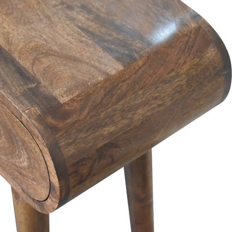 Mini table console grise en bois massif, design moderne londonien, pour salon ou entrée, 60 x 40 x 75 cm (1/4)