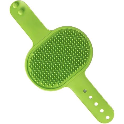Brosse de toilettage plus douce avec peigne de massage mural pour poils longs et courts, chatons, chiens, vert, 1 brosse de massage, pour animaux de compagnie, chats, chiens (1/4)