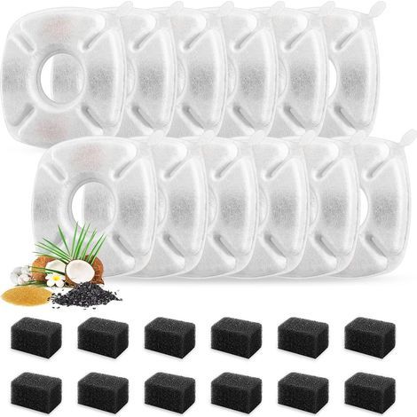 Filtre de rechange pour fontaine à eau, système de filtration triple couche, technologie au charbon actif, accessoire d'hydratation pour animaux de compagnie