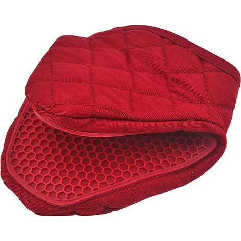 Hitzebeständige Silikonhandschuhe - Verdickte Küchenhandschuhe für den Haushalt - Hitzebeständige, rutschfeste Ofenhandschuhe - Küchenhandschuhe mit Silikon - Geeignet zum Grillen (1 rotes Paar)