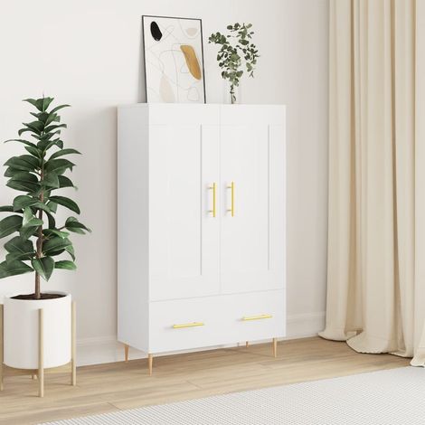 Buffet haut Meuble de rangement Armoire de cuisine blanc 69,5x31x115 cm bois d'ingénierie 38317 (1/5)