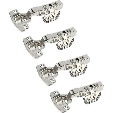 Charnières hydrauliques à ressort en métal, 4 pièces, charnière à fermeture douce en acier inoxydable 304 pour porte d'armoire (1/5)