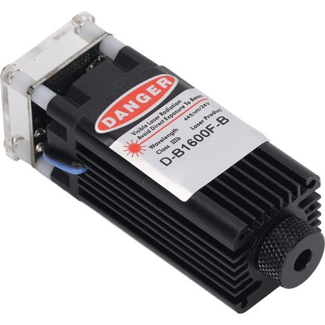 Module de machine de gravure laser en alliage d'aluminium avec tête laser d'impression 3D DC 24 V 445 nm 1,6 W et ventilateur de refroidissement (1/5)