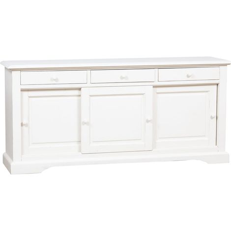 Credenza shabby chic in tiglio 197x91x50 cm Made in Italy Credenza cucina shabby chic Credenza soggiorno Credenza bianca shabby (1/5)