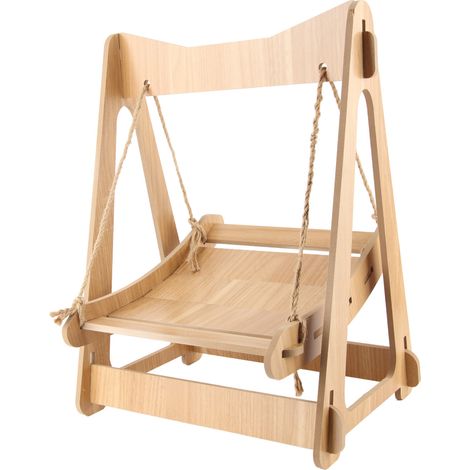 Pet Hammock Bed Summer Comfort Removable Wooden Board Cat Swing Hammock for Cat Puppy (1/5)