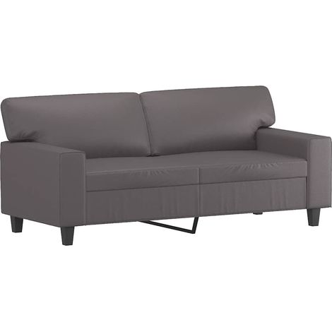 Canapé  Sofa à 2 places Gris 140 cm Similicuir