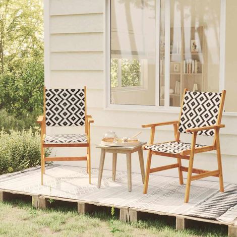 Lot de 2 Chaises de jardin - Chaises d'extérieur pour terrasse/jardin Bois d'acacia solide BV874491 - BonneVie (1/5)