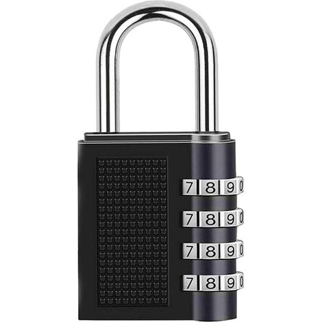 Cadenas Code, 1 Pièce 4-digit Cadenas à Combinaison Imperméable et Durable pour Casier Sportrangement, Armoires et Rangement, école etc. (Noir)-Fei Yu (1/5)