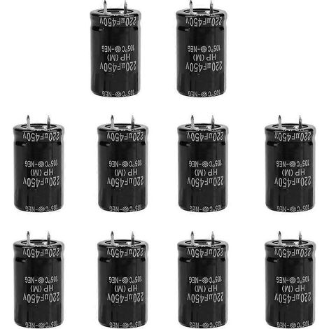 Kit de 10 condensateurs électrolytiques radiaux 450 V 220 µF, composants électroniques, 25 x 40 mm (1/4)