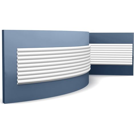 3d revestimiento mural Orac Decor WX213F ALTO Panel de pared Panel acustico Moldura flexible Moldura para pared Perfil de estuco Moldura decorativa diseño moderno blanco 2 m (1/5)
