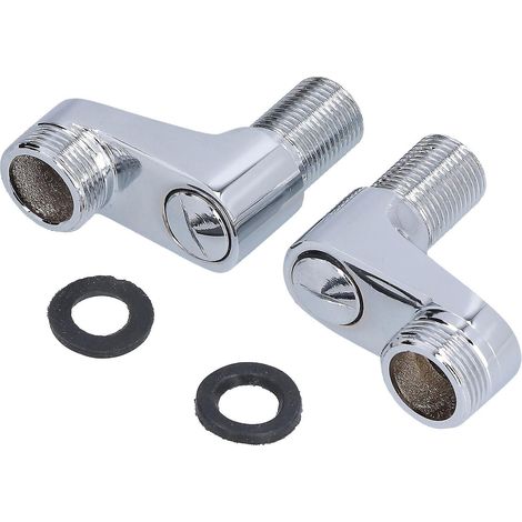Adaptateur de robinet mitigeur de douche G1/2 vers G3/4, bras pivotant, accessoire fixe pour tuyau d'eau chaude et froide dans la salle de bain. (1/5)