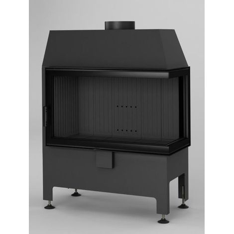 Estufa de leña de esquina Heatro 69L/P negro- 80cm - Ángulo: Derecho