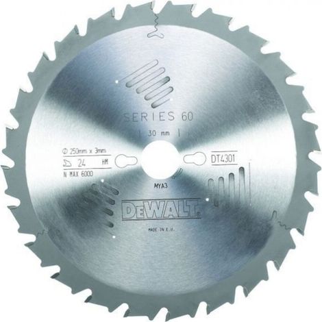 DeWalt Kreissägeblatt stat. 250/30 mm 24FZ (1/4)
