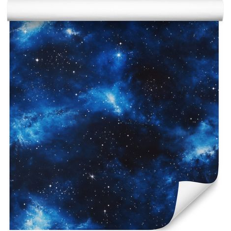 Aquarell-Galaxy-Tapete, Marineblau und Azurblau, 50 x 1000 cm (1/5)
