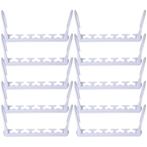 FENOPLASTICALot de 10 cintres Black Magic, gain de place, pliables, en plastique robuste, pour vêtements, pantalons, foulards, organisateur de placard multifonctionnel, gain de place (1/5)