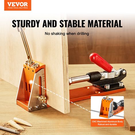 Kit de Gabarit de Trou de Poche Profondeur Réglable 12,7-38,1 mm Système de Trou de Poche en Alliage d'Aluminium Gabarit de Perçage… (1/5)