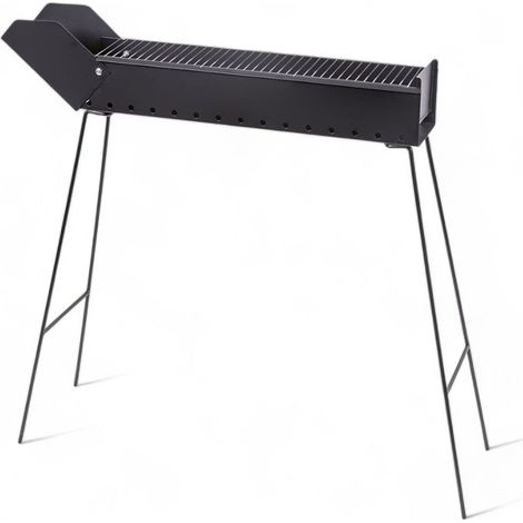 barbecue a carbonella portatile richiudibile cm 80x14x65h in ferro verniciato con piedini stabili per cottura spiedini (1/5)