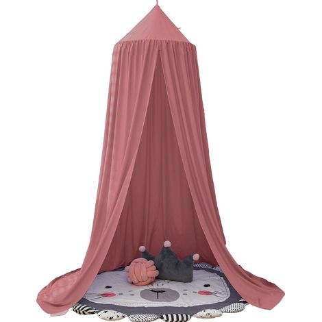 TuseRxln Rideau de lit dôme - lit à baldaquin - tissu doux pour chambre d'enfant ou adulte - 1 pièce - rouge (1/5)