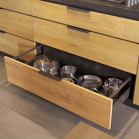 Küchenschubladen-Reling Anthrazit 450mm Längesreling-Set Schubladenorganisation