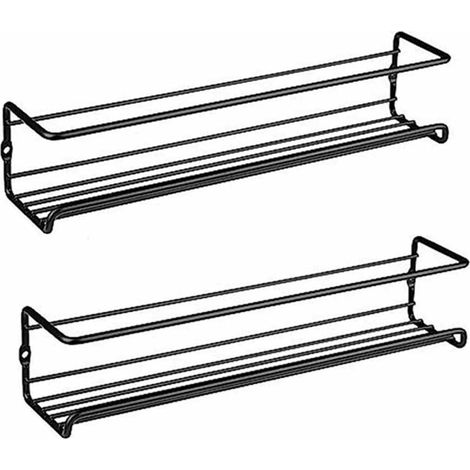 Porte-Epices Mural - Acier Inoxydable - Sans Perçage - Pour Portes De Placards Cuisine - 4 Compartiments (1/5)