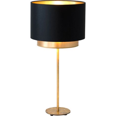 [GEBRAUCHT] B-Ware Holländer Tischleuchte Tischlampe Mattia Chintz schwarz gold Eisen Stoffschirm (1/2)