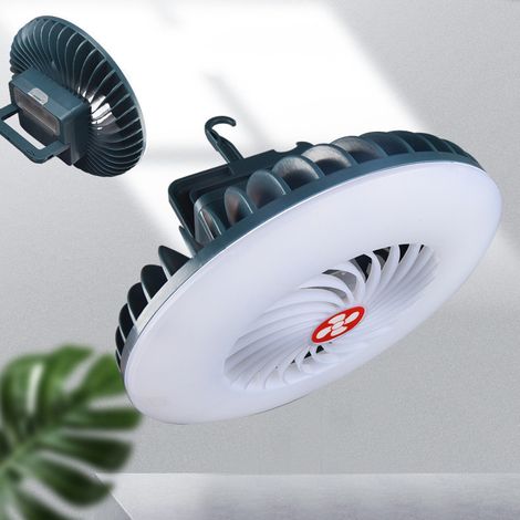 LED-Campinglampenventilator, 2-in-1 tragbare LED-Lampe mit Deckenventilator, USB wiederaufladbare Outdoor-Campinglampe, Schreibtisch (1/3)
