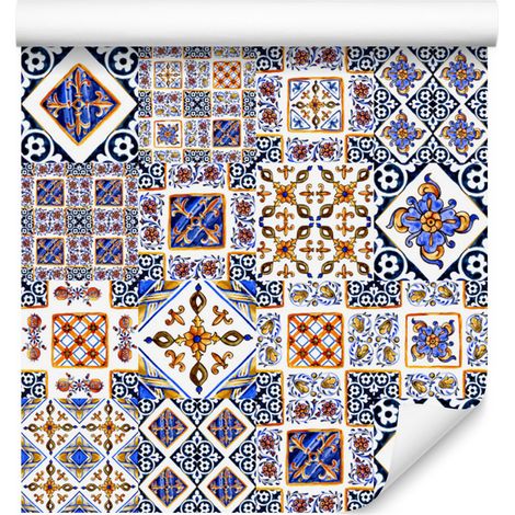 Papier peint mural à motif mosaïque orientale et carreaux pour salon et chambre 50x1000 (1/5)