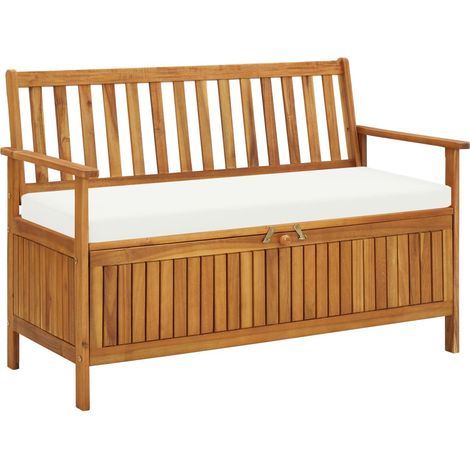 Panca da giardino mobile da giardino per esterni terrazza portaoggetti da giardino 120 x 63 x 84 cm in legno massello di acacia 020011811