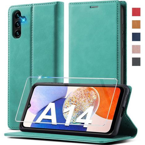 Coque portefeuille en cuir pour Samsung Galaxy A14 5G/4G avec support et fermeture magnétique (1/5)