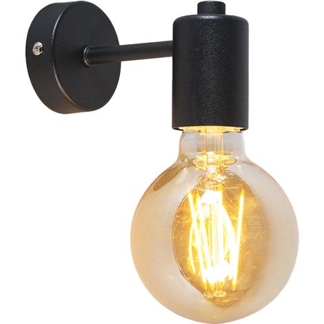 QAZQA Lampada da parete industriale nera - Facil