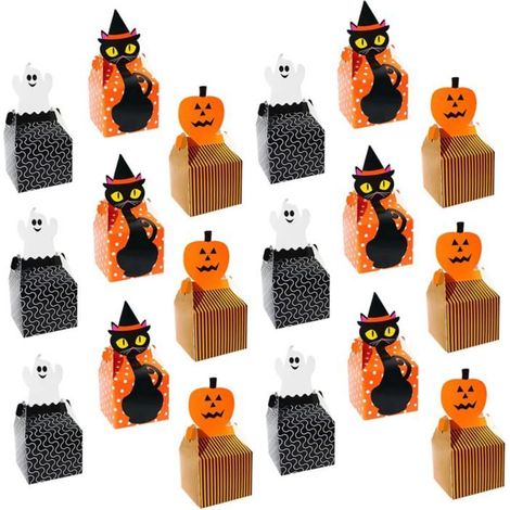 Boîte à bonbons d'Halloween (30 pièces), boîtes à cupcakes, boîtes à bonbons d'anniversaire, coffret cadeau d'Halloween, boîte en carton type valise (1/5)