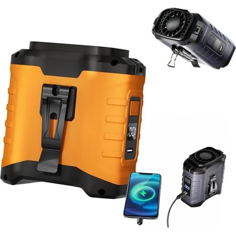 Climatiseur Portable Personnel, Ventilateur de Taille Rechargeable 10000 mAh Étanche IPX,Orange (1/5)