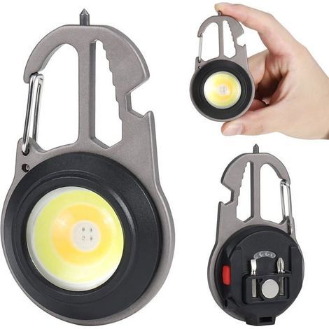 Mini LED Flashlight, Keychain Portable Work Light 800 Lumens, 7 Modes, Rechargeable and Waterproof [Energy Class A] (1/4)