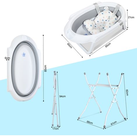 Baignoire Bébé Évolutive Et Pliable,Baignoire 4 en 1, Pliable Ultra Compacte pour Bébé,85 CMRandaco Baignoire Bébé Évolutive Et Pliable,Baignoire 4 en 1, Pliable Ultra Compacte pour Bébé,85 CM (1/4)