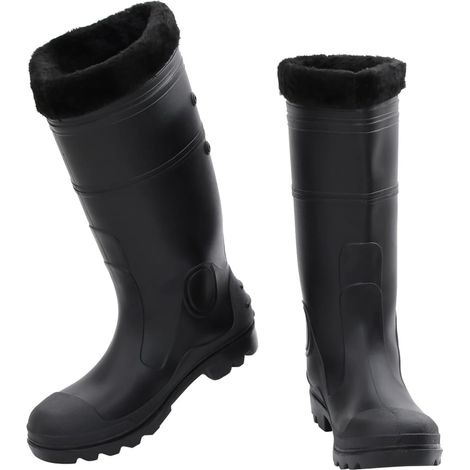 Bottes de pluie avec chaussettes amovibles noir taille 42 PVC CFW971915 (1/5)