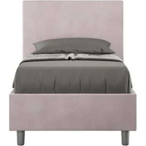 Letto singolo contenitore imbottito 80x190 microfibra glicine Adele (1/5)
