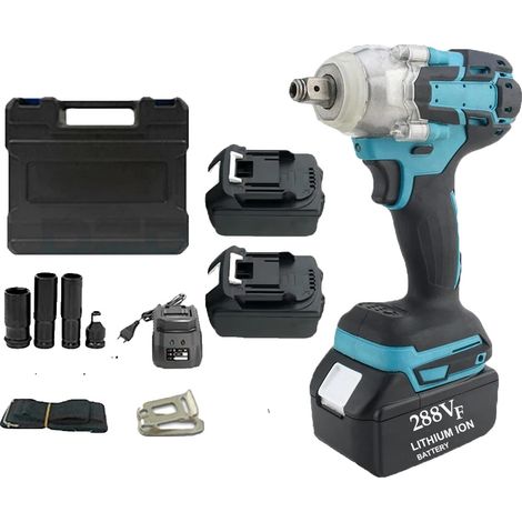 Llave de impacto, 520 Nm de par, motor sin escobillas, juego de 2 baterías. (1/2)