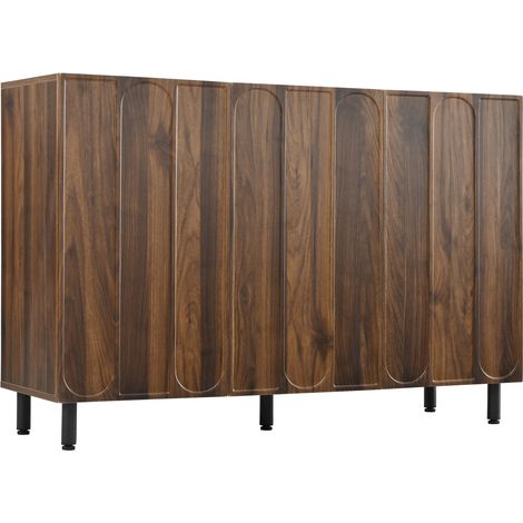Schuhschrank Sideboard mit 3 Türen 120 x 37 x 80 cm Nussbaum PB MDF (1/5)